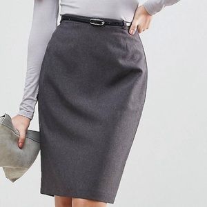 ASOS grey pencil skirt with belt